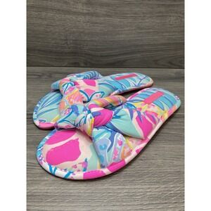 Lilly Pulitzer Pool Slippers Women's Sea Glass Rainforest Retreat Size M